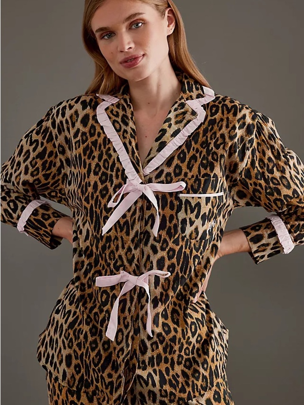 Damson Madder Antontella Leopard-Print Pajama Top
